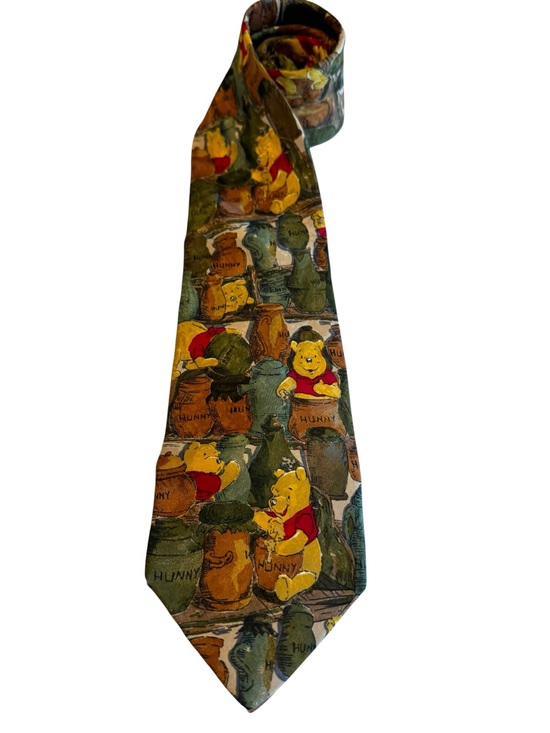 Disney Other - Disney Store Winnie the Pooh Silk Tie Vintage Italy 100% Silk Character Tie